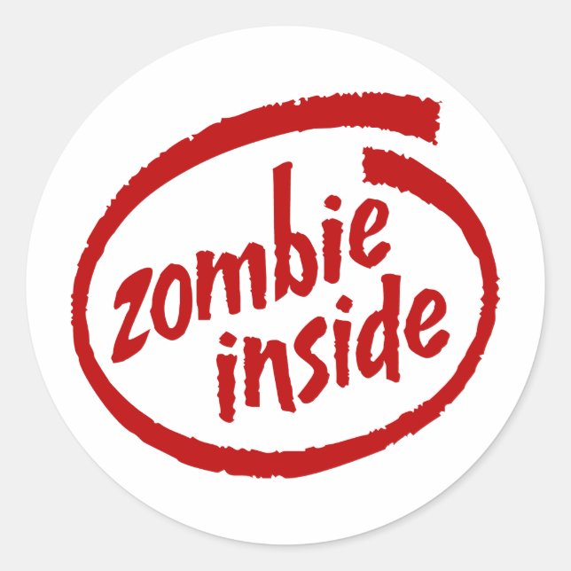 Sticker Rond Zombie à l'intérieur (Devant)