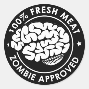 Sticker Rond Zombie approuvé inversé