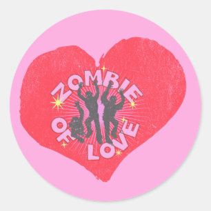 Sticker Rond Zombie d'amour Retro Punk Grunge Rocker Valentines