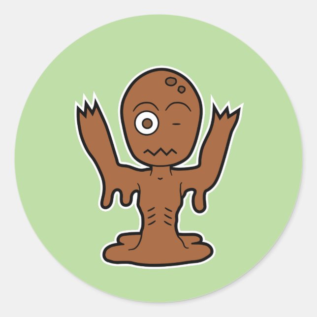 Sticker Rond Zombie de boue japonaise Dorotabo (Devant)