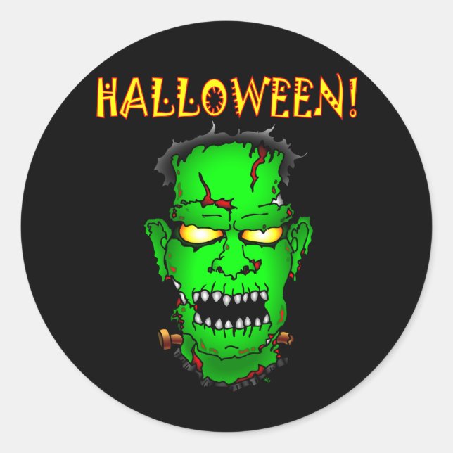 Sticker Rond Zombie Frankenstein (Devant)
