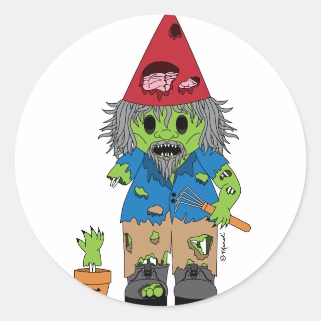 Sticker Rond Zombie Gnome (Devant)