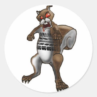 Sticker Rond Zombie Squirrel
