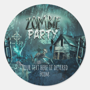 Sticker Rond Zombies Anniversaire Fun Favoriser
