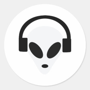 Sticker Rond zone alien du casque dj 51