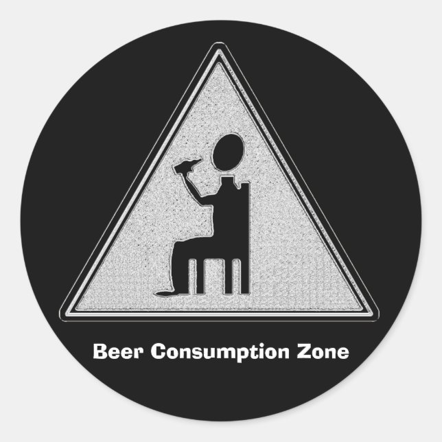 Sticker Rond Zone de consommation de bière (Devant)