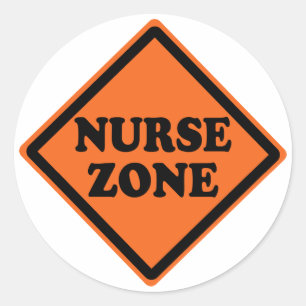 Sticker Rond Zone des infirmières cool