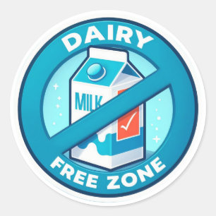 Sticker Rond Zone sans produits laitiers