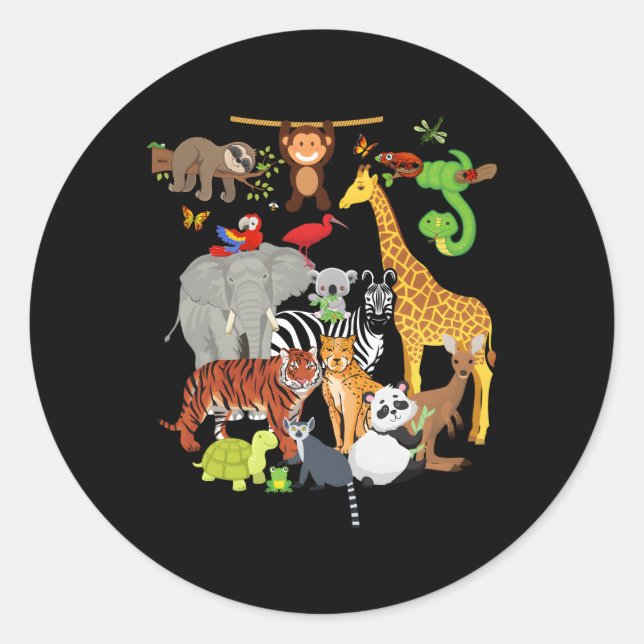 Sticker Rond Zoo Animaux Faune Py Zoo Jour 26 Animaux (Devant)