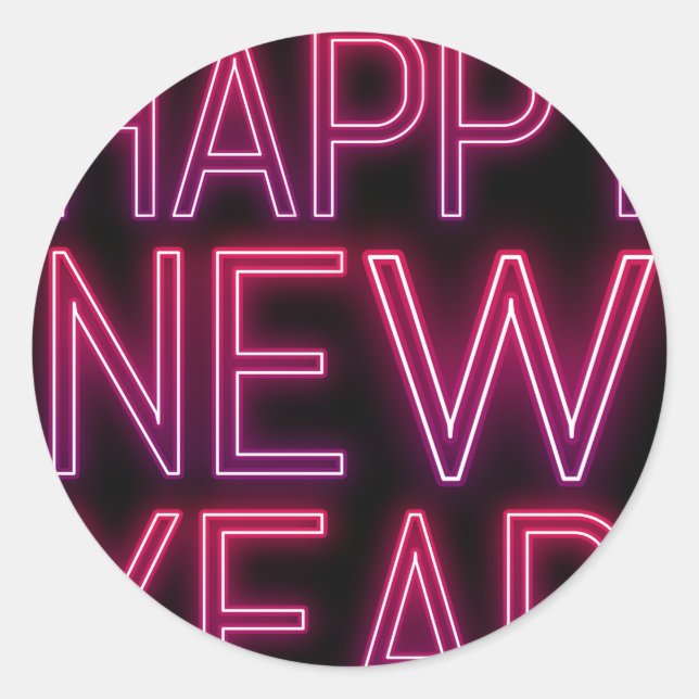Sticker Rond Zoom dans Purple Gradient Nouvel An (Devant)