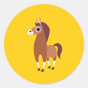 Sticker Rond Zora le cheval