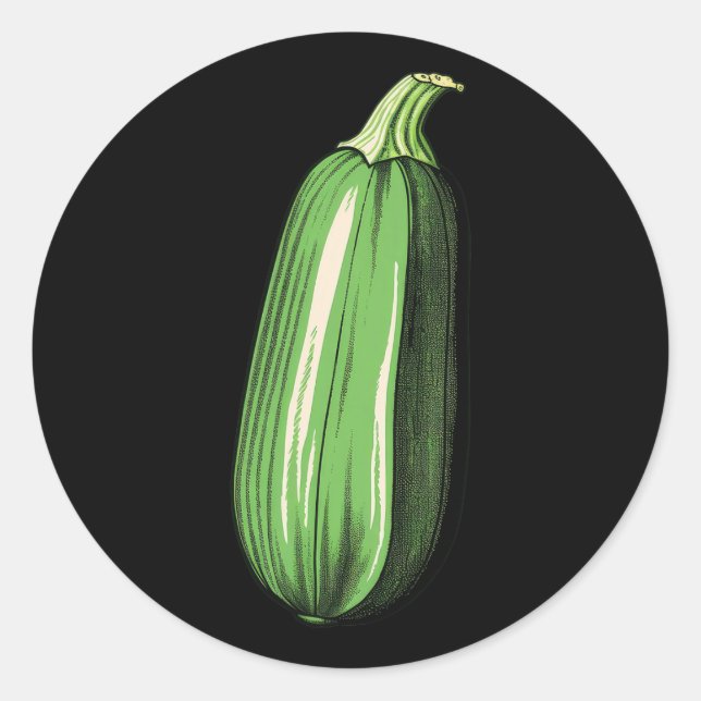 Sticker Rond Zucchini Lazy Easy Funny Matching Halloween Costum (Devant)