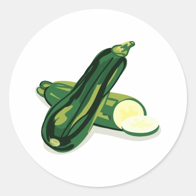 Sticker Rond Zucchini Vegetable (Devant)