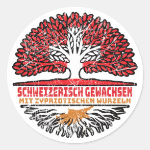 Sticker Rond Zypern Zyprisch Schweizer Schweiz Baum Wurzel