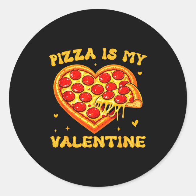 Sticker Rond Zza Is My Valentine Funny Valentines Day Heart  (Devant)