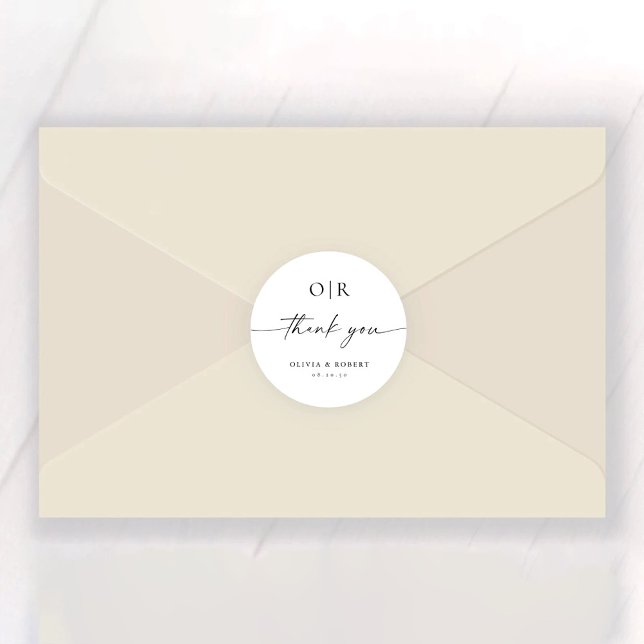 Sticker ronde minimaliste Mariage classique (Créateur téléchargé)