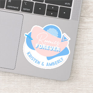 Sticker "Roomies pour toujours" rétro noms personnalisés d
