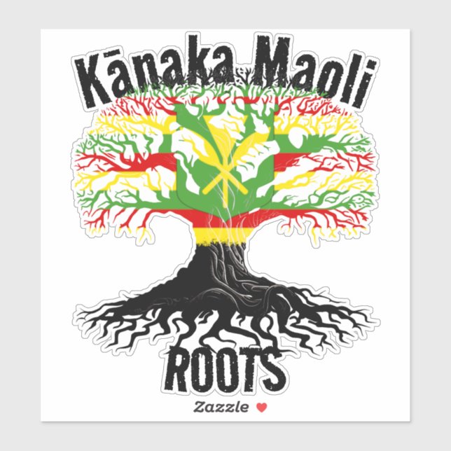 Sticker ROOTS DE Kānaka Maoli (Feuille)