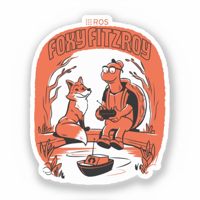 Sticker ROS 2 Foxy Fitzroy (Recto)