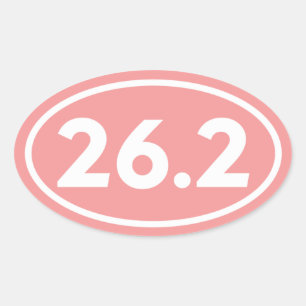 Sticker rose 26.2 Marathon ovale