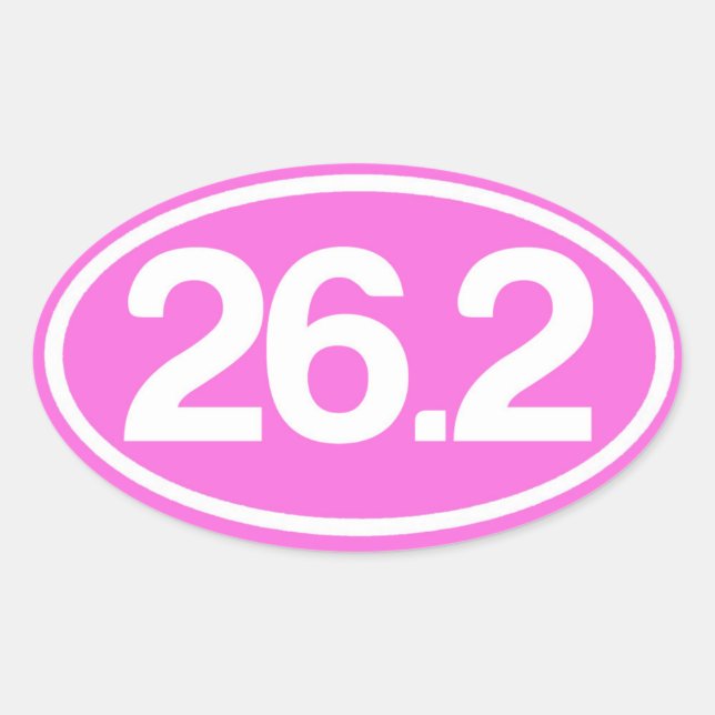 Sticker rose 26.2 (Sticker Marathon complet) (Devant)
