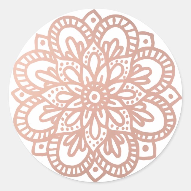 Sticker rose à fleurs Mandala (Devant)