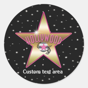 Sticker rose Black Hollywood Gold Star Party