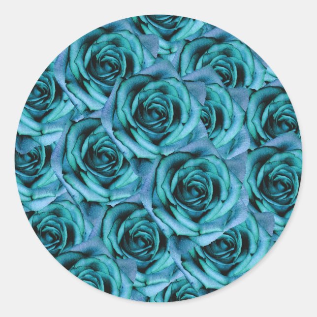 Sticker Rose bleu glace (Devant)