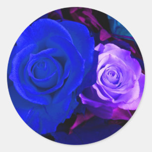 Sticker Rose bleu violet - Personnalisable