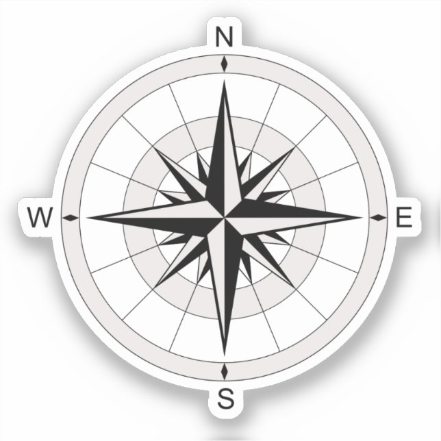 Sticker Rose Compass vintage (Recto)