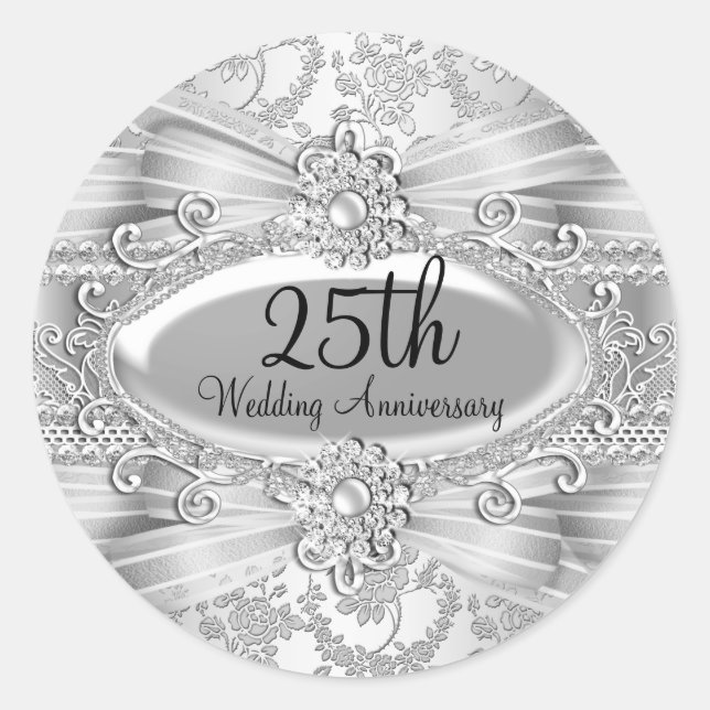 Sticker Rose et bijoux en argent pour le 25e anniv (Devant)