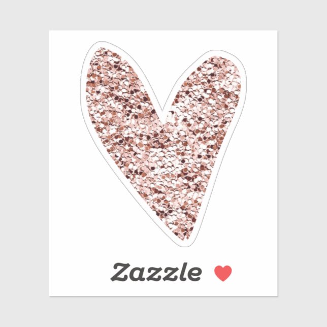 Sticker Rose Gold Heart Clipart Cute Heart Parties scintil (Feuille)
