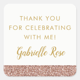 Sticker rose Gold Parties scintillant Favoriser Ét