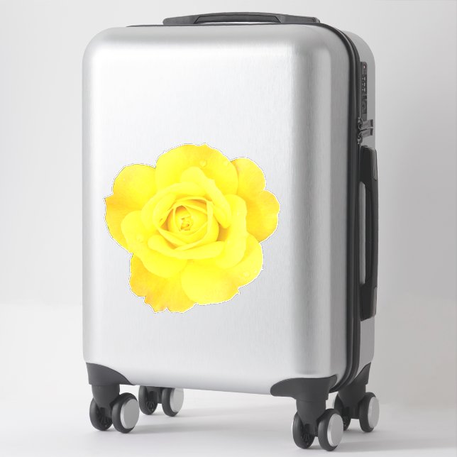 Sticker Rose jaune Personnalisé Amitié Amis Aimer Mariage (Sur valise)