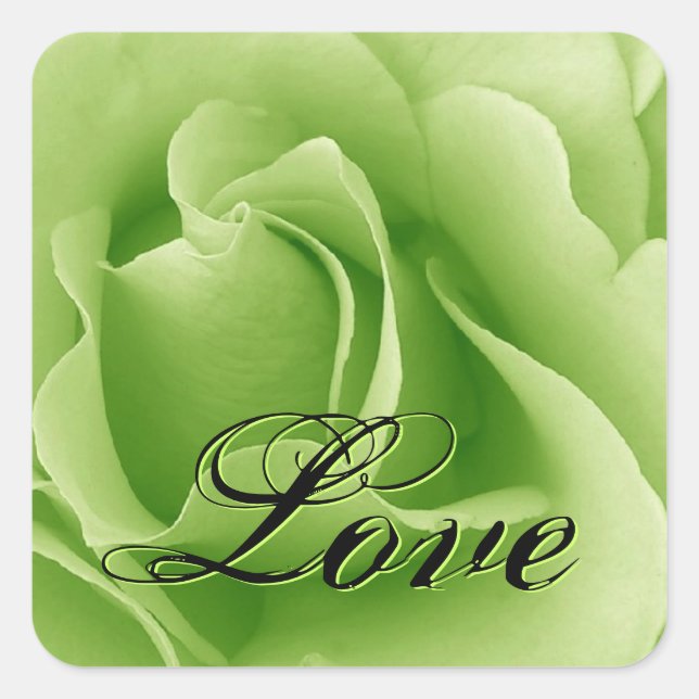 Sticker Rose Mariage Lime Green LOVE (Devant)