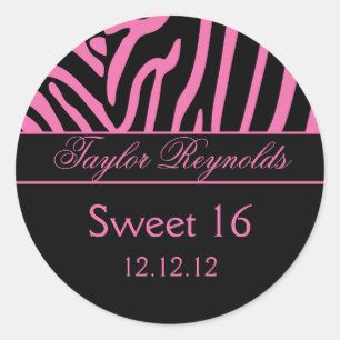 Sticker rose noir Zebra Sweet 16