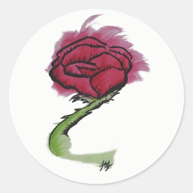 Sticker Rose peint (Devant)