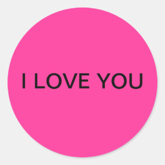 Sticker rose rond "I LOVE YOU"