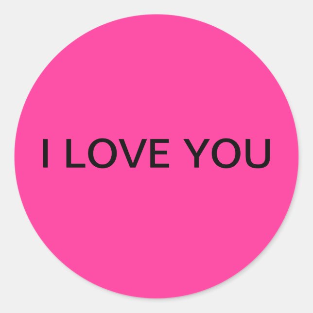 Sticker rose rond "I LOVE YOU" (Devant)