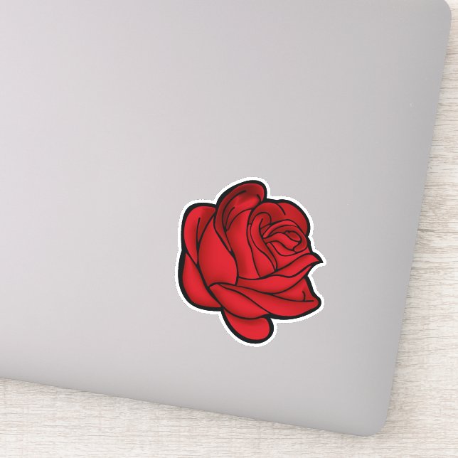 Sticker rose rouge. (Détail)