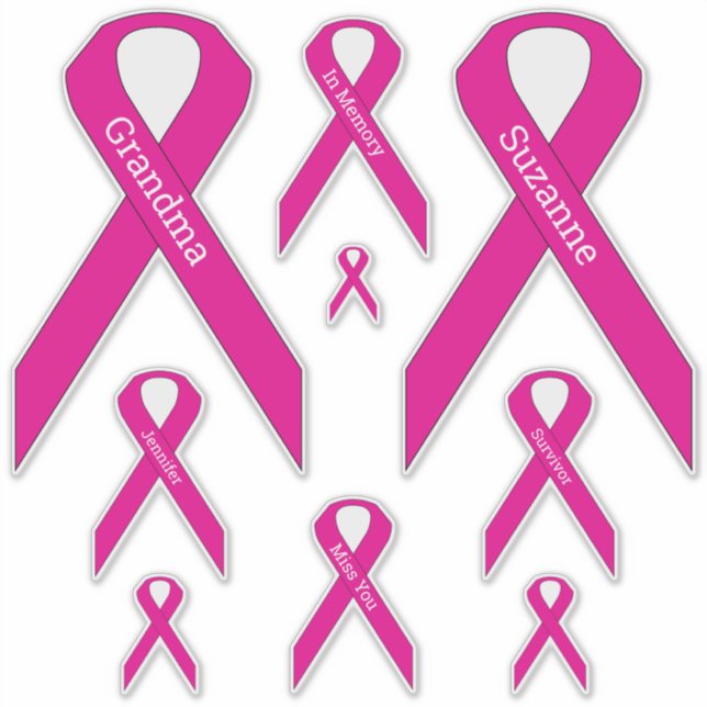 Sticker [Rose] Sensibilisation au cancer du sein Ruban Vin (Devant)