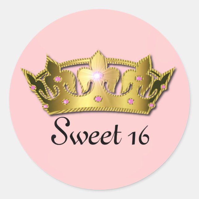 Sticker rose Sweet 16 Couronne (Devant)