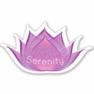 Sticker Rose violet Serenity Lotus Fleur Moiré Élégant