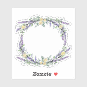 Sticker Roses jaunes lavande et aquarelle d'Eucalyptus