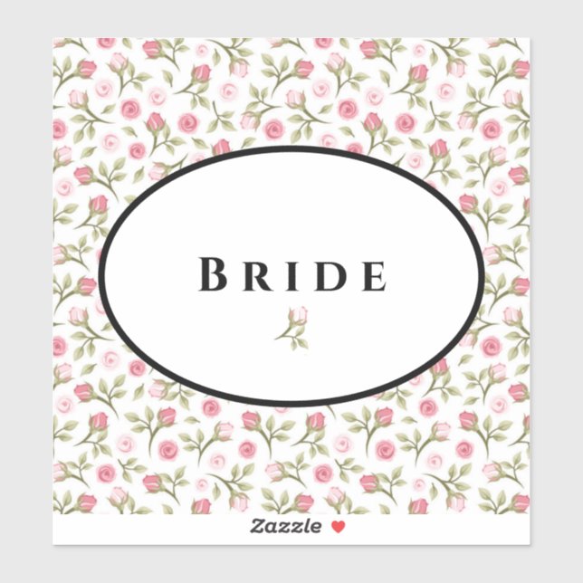 Sticker Roses mariage de mariée (Feuille)
