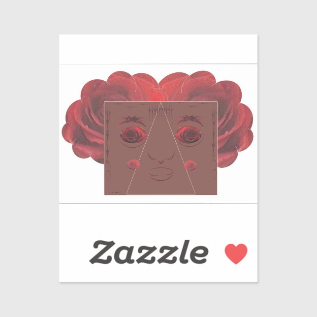 Sticker Roses rouges. (Feuille)