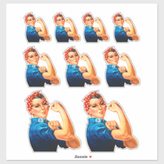 Sticker Rosie Le Riveter Multiplié par 9