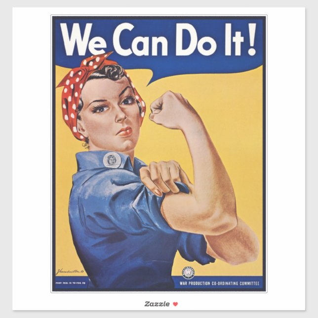 Sticker Rosie le Riveter : Une femme forte pour l'autonomi (Feuille)