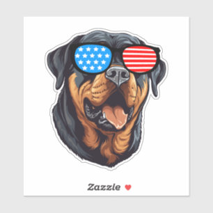 Sticker Rottweiler patriotique