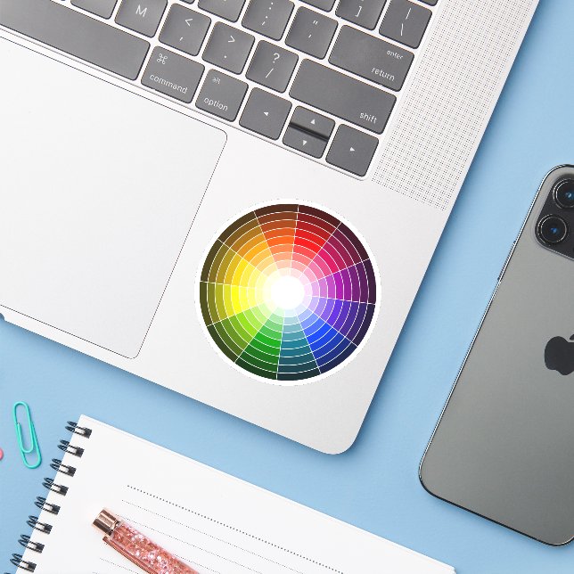 Sticker Roue couleur artiste Arc en arc-en-ciel (Ordinateur portable avec iPhone)